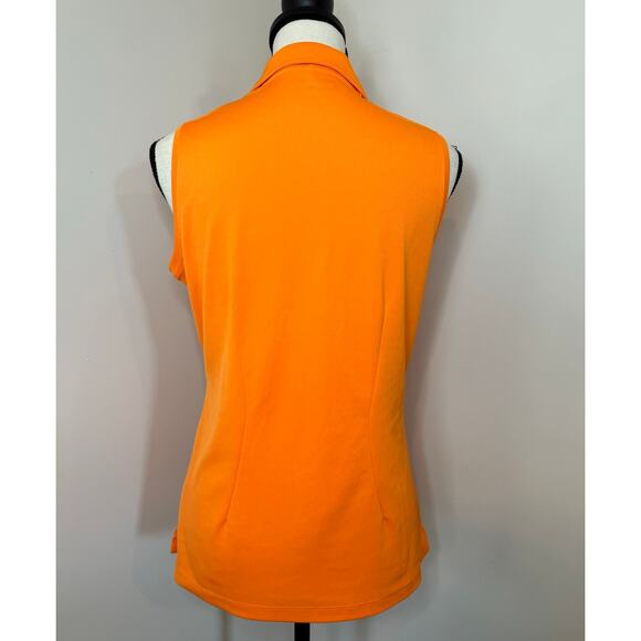Nike Golf Dri Fit Tops Women's Medium Activewear Polo Tank Orange Sleeveless - Picture 4 of 5